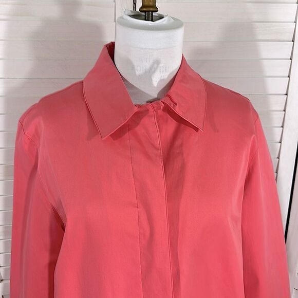 JL Studio Trench  Overcoat Size 1X Spring Coral NWOT - Picture 4 of 12